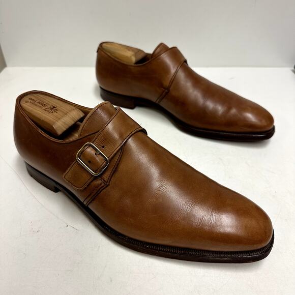 Crockett & Jones x Polo Ralph Lauren Monk Strap Brown Calf Bench England 9.5 - Picture 3 of 16